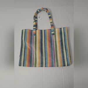 GAP Striped Straw Tote Bag